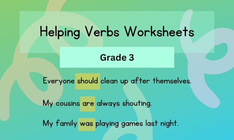 helping verbs worksheets for 3rd grade